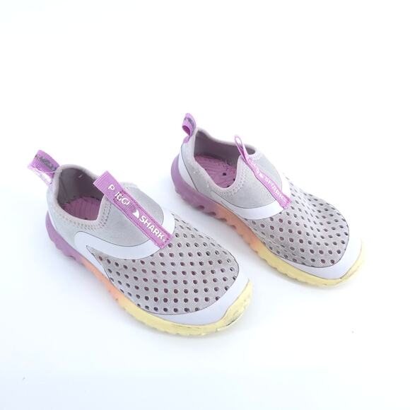 Rugged Shark Girls Purple and Yellow Slip On Water Shoes Mesh Top Rubber Sole 9 - Picture 1 of 7